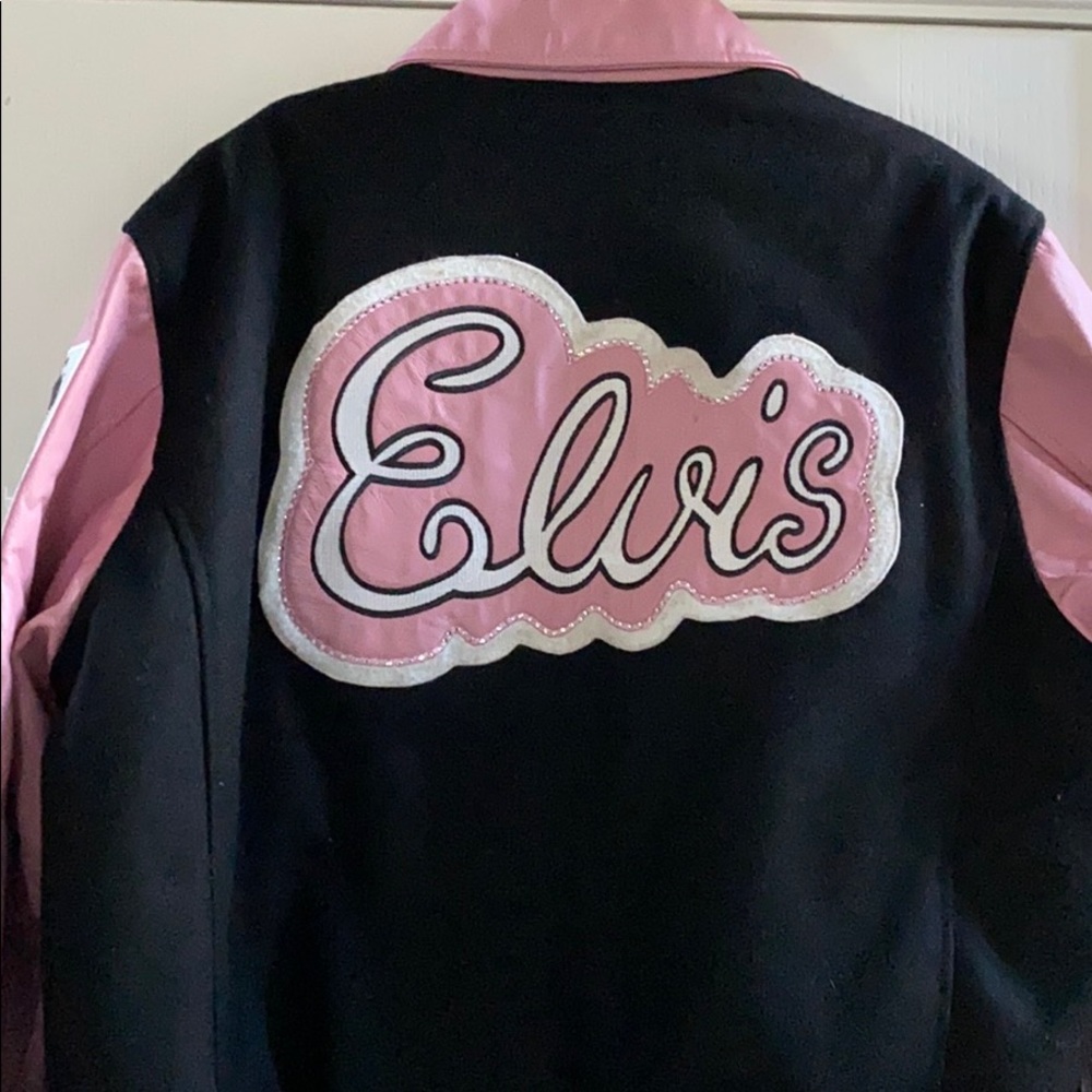 Elvis Presley pink and black letterman Jacket